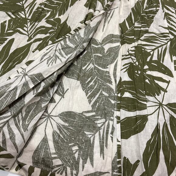 Abercrombie & Fitch Womens S Green Tropical Leaf Print Linen Blend Maxi Skirt - Picture 6 of 10